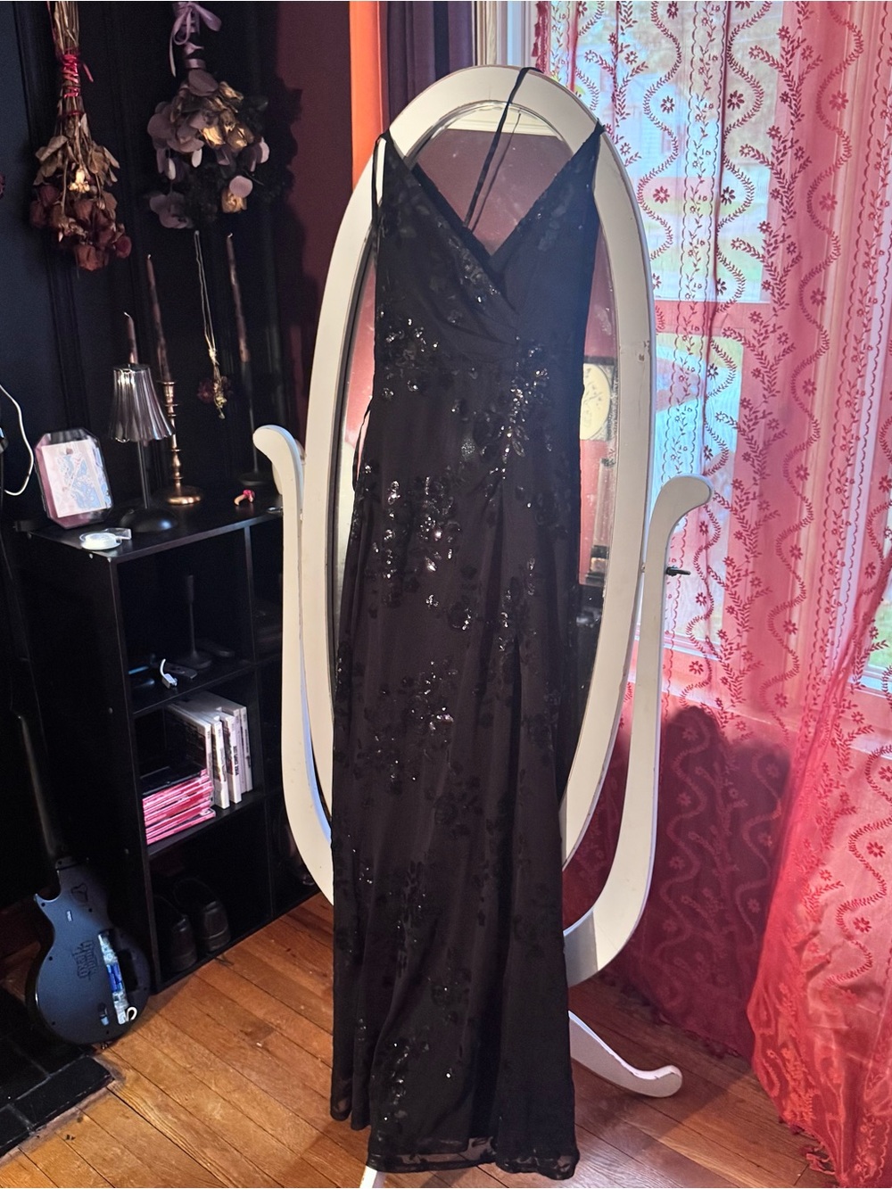 Speechless Black Sequin V-Neck Prom Dress